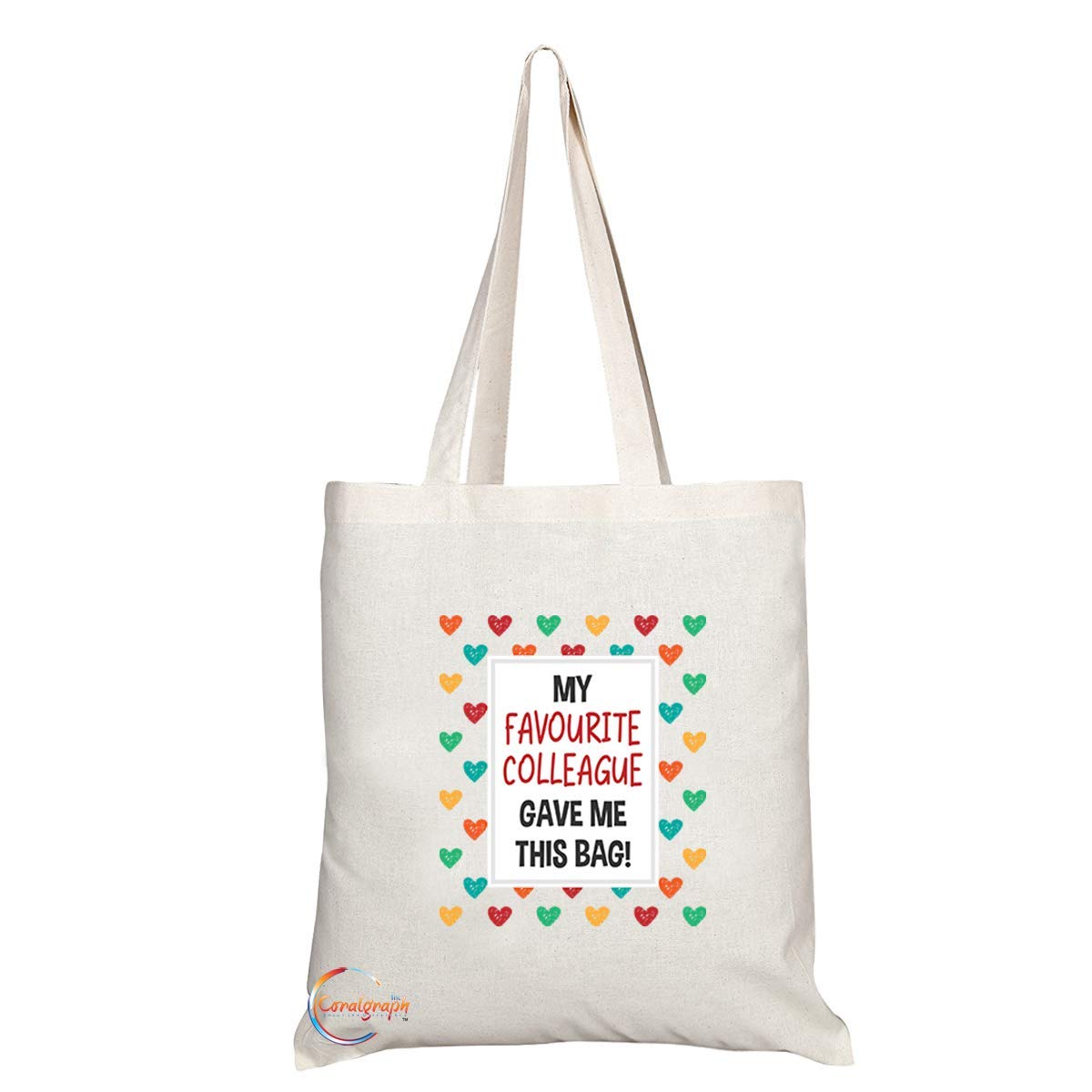 TB739 My Favourite Colleague Gave Me This Bag Hearts Novelty Present Gift Printed Eco-Friendly Stylish Long Handled Tote Shoulder Bag