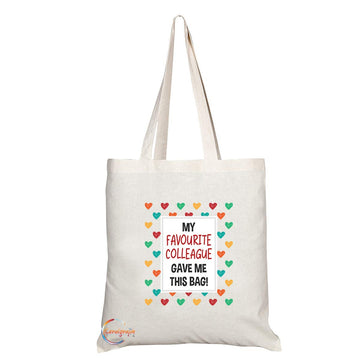 TB739 My Favourite Colleague Gave Me This Bag Hearts Novelty Present Gift Printed Eco-Friendly Stylish Long Handled Tote Shoulder Bag