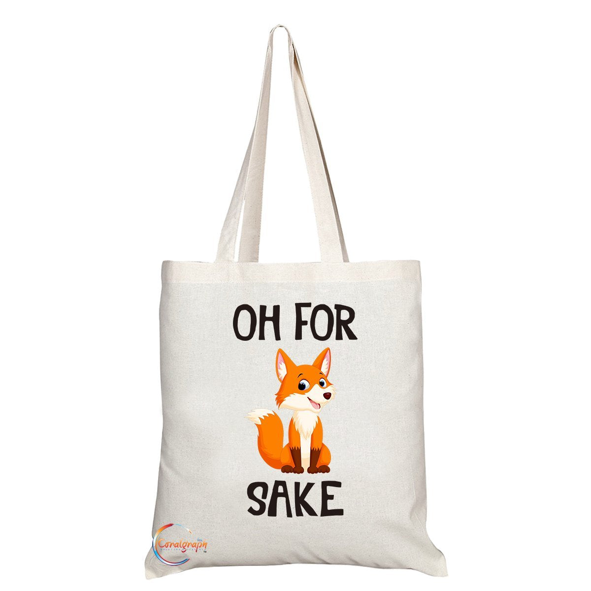 TB308 Oh For Fox Sake Novelty Present Gift Printed Eco-Friendly Stylish Long Handled Tote Shoulder Bag
