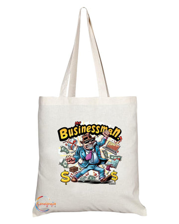 TB1864 Mr Businessman Tote Bag - Gift for Business Professionals, Entrepreneurs, Executives - Durable, Stylish, Eco-Friendly, Reusable, Spacious, and Lightweight