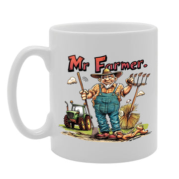 Mr Farmer Souvenir  – Depicting A Dedicated Farmer Tending To Crops – Memory Keepsake For Agriculture Enthusiasts – Mr Farmer Memorabilia Mg6264 - Funny Printed Coffee Mug - Great Gift Idea