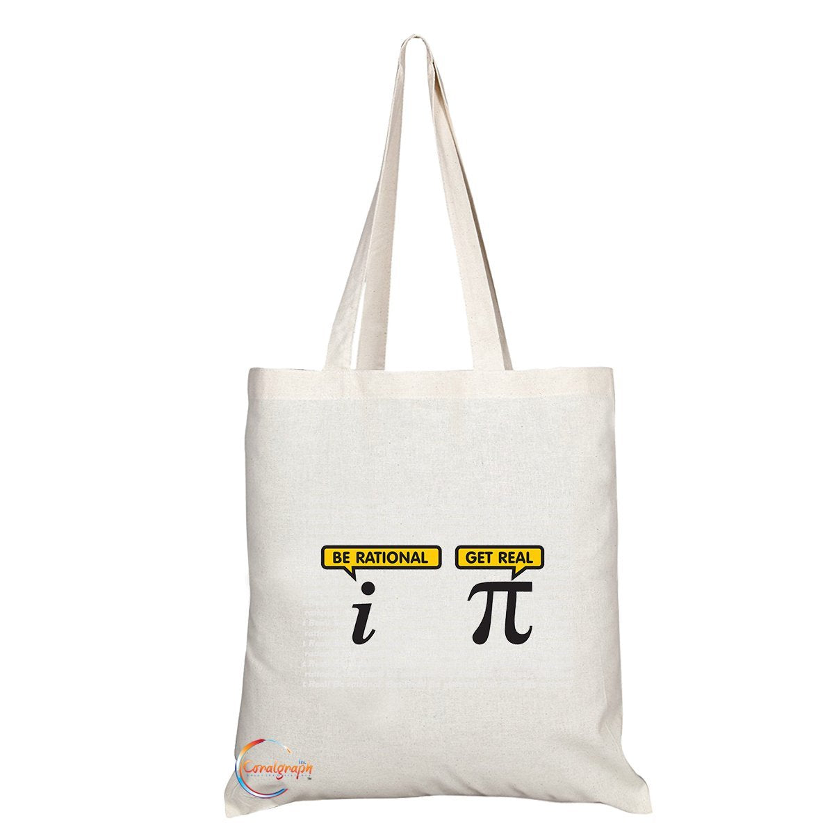 TB107 BE RATIONAL GET REAL Novelty Present Gift Printed Eco-Friendly Stylish Long Handled Tote Shoulder Bag