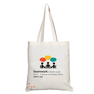 TB057 Funny Teamwork Meaning Novelty Present Gift Printed Eco-Friendly Stylish Long Handled Tote Shoulder Bag