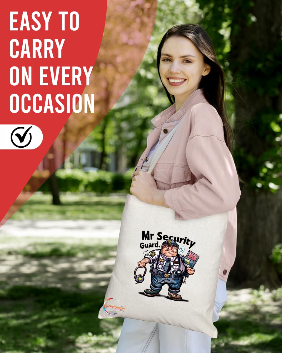 TB1972 Mr Security Guard Tote Bag - Ideal for Security Personnel, Guards, and Law Enforcement - Tote Bag with Empowering Design