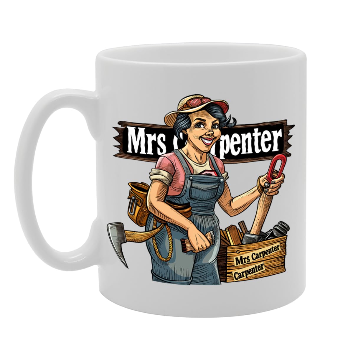 Mrs Carpenter  - For Female Carpenters, Woodworkers, Diy Enthusiasts, Durable Ceramic, Dishwasher Safe, Premium Print Mg6095 - Funny Printed Coffee Mug - Great Gift Idea