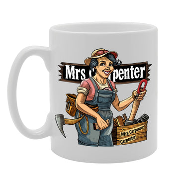 Mrs Carpenter  - For Female Carpenters, Woodworkers, Diy Enthusiasts, Durable Ceramic, Dishwasher Safe, Premium Print Mg6095 - Funny Printed Coffee Mug - Great Gift Idea