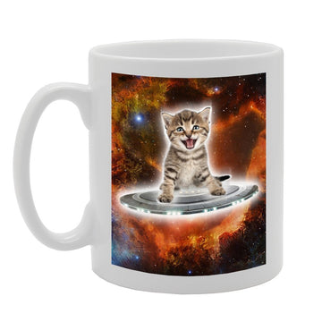 A Cat Fly Deep Into The Galaxy   Printed Tea Coffee Ceramic  Mg2130 - Funny Printed Coffee Mug - Great Gift Idea