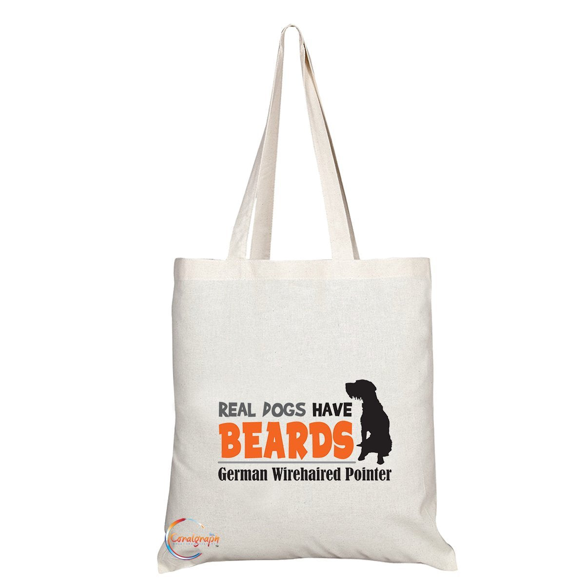 TB136 REAL DOGS HAVE BEARDS Novelty Present Gift Printed Eco-Friendly Stylish Long Handled Tote Shoulder Bag