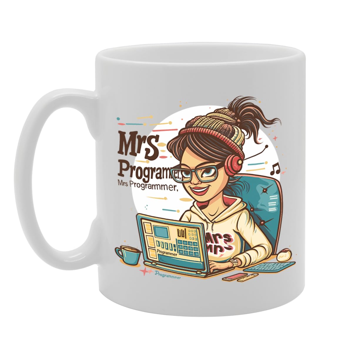 Mrs Programmer  - For Female Programmers, Coders, Tech Enthusiasts, Durable Ceramic, Dishwasher Safe, Premium Print Mg6068 - Funny Printed Coffee Mug - Great Gift Idea