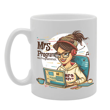 Mrs Programmer  - For Female Programmers, Coders, Tech Enthusiasts, Durable Ceramic, Dishwasher Safe, Premium Print Mg6068 - Funny Printed Coffee Mug - Great Gift Idea