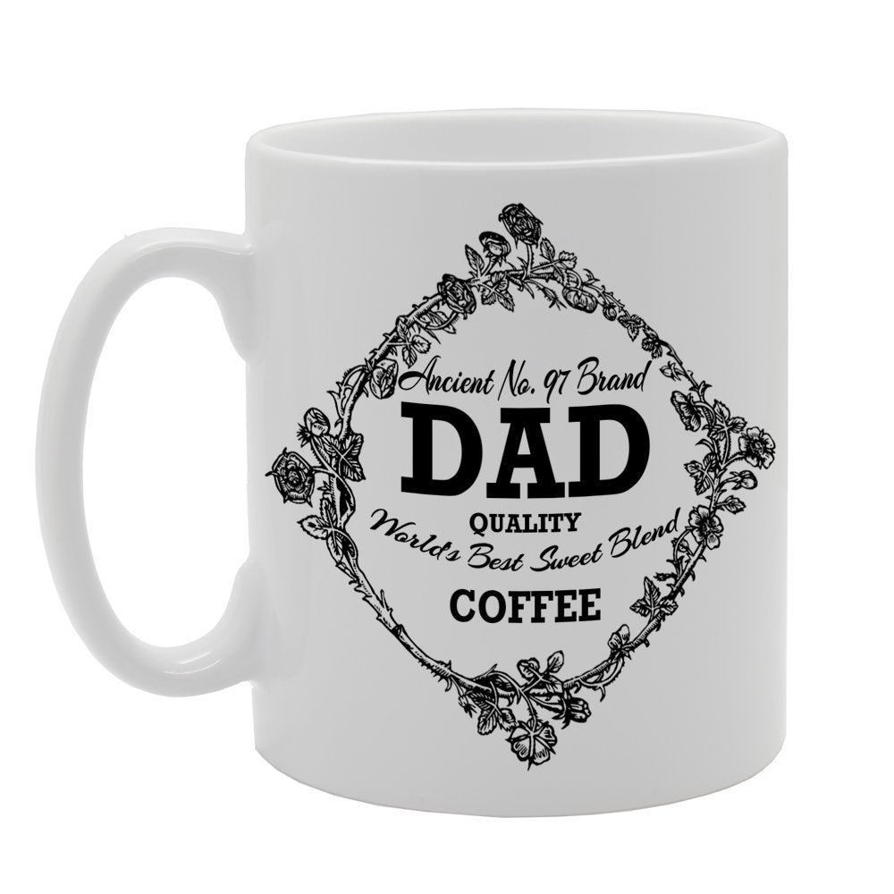 Father'S  - Ancient Dad Funny Branded Coffee   Printed Tea Coffee Ceramic  Mg006 - Funny Printed Coffee Mug - Great Gift Idea
