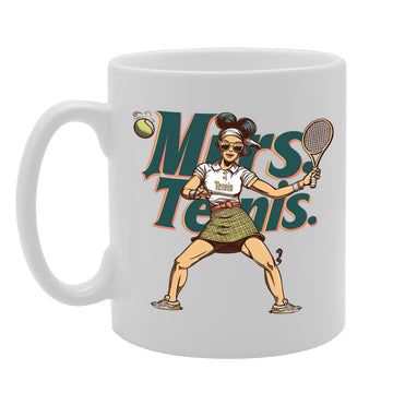 Mrs Tennis  - For Female Tennis Players, Sports Enthusiasts, Tennis Fans, Durable Ceramic, Dishwasher Safe, Premium Print Mg6097 - Funny Printed Coffee Mug - Great Gift Idea