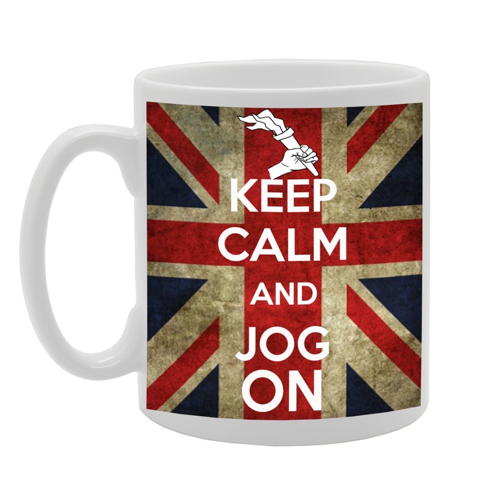 Keep Calm And Jog On   Printed Tea Coffee Ceramic  Mg546 - Funny Printed Coffee Mug - Great Gift Idea