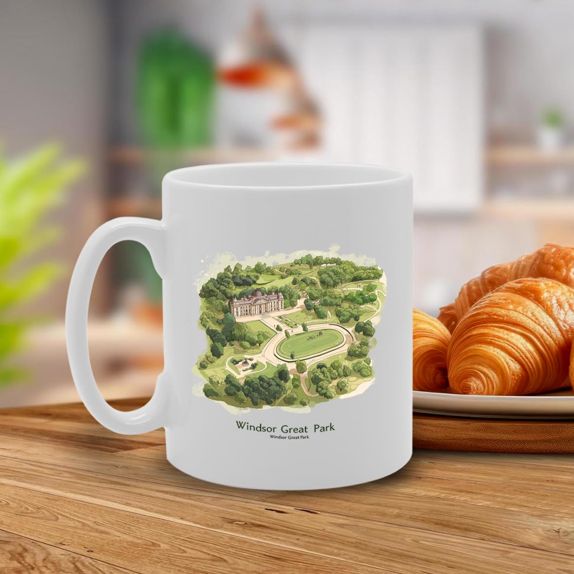 Printed Coffee Ceramic  Featuring Cities And Landmarks In United Kingdom (Windsor Great Park) - Funny Printed Coffee Mug - Great Gift Idea