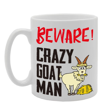 Beware! Crazy Goat Man (B)   Printed Tea Coffee Cermic  Mg4267 - Funny Printed Coffee Mug - Great Gift Idea
