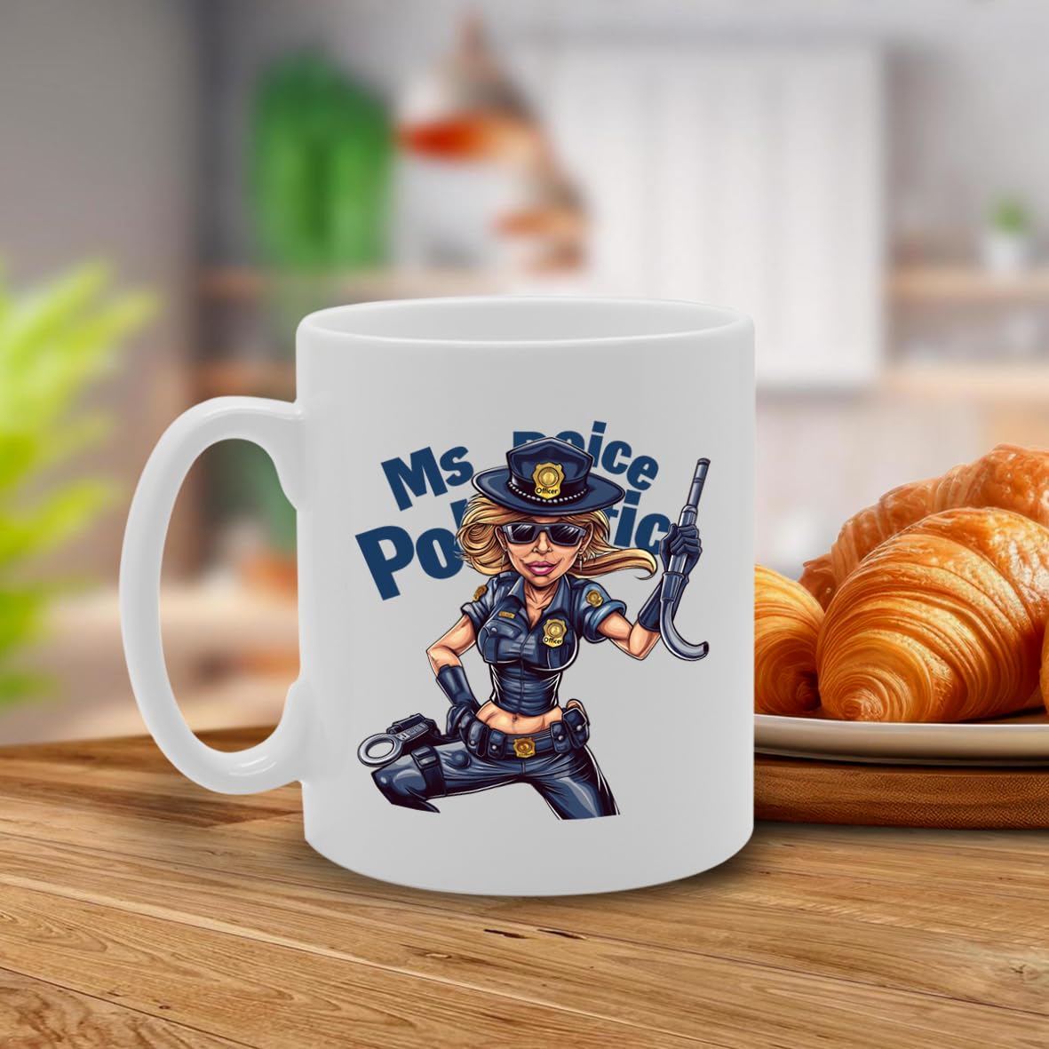 Ms Police Ceramic  - Ideal For Female Police Officers, Law Enforcement, And Supporters - 11Oz Coffee  With Empowering Design Mg6268 - Funny Printed Coffee Mug - Great Gift Idea