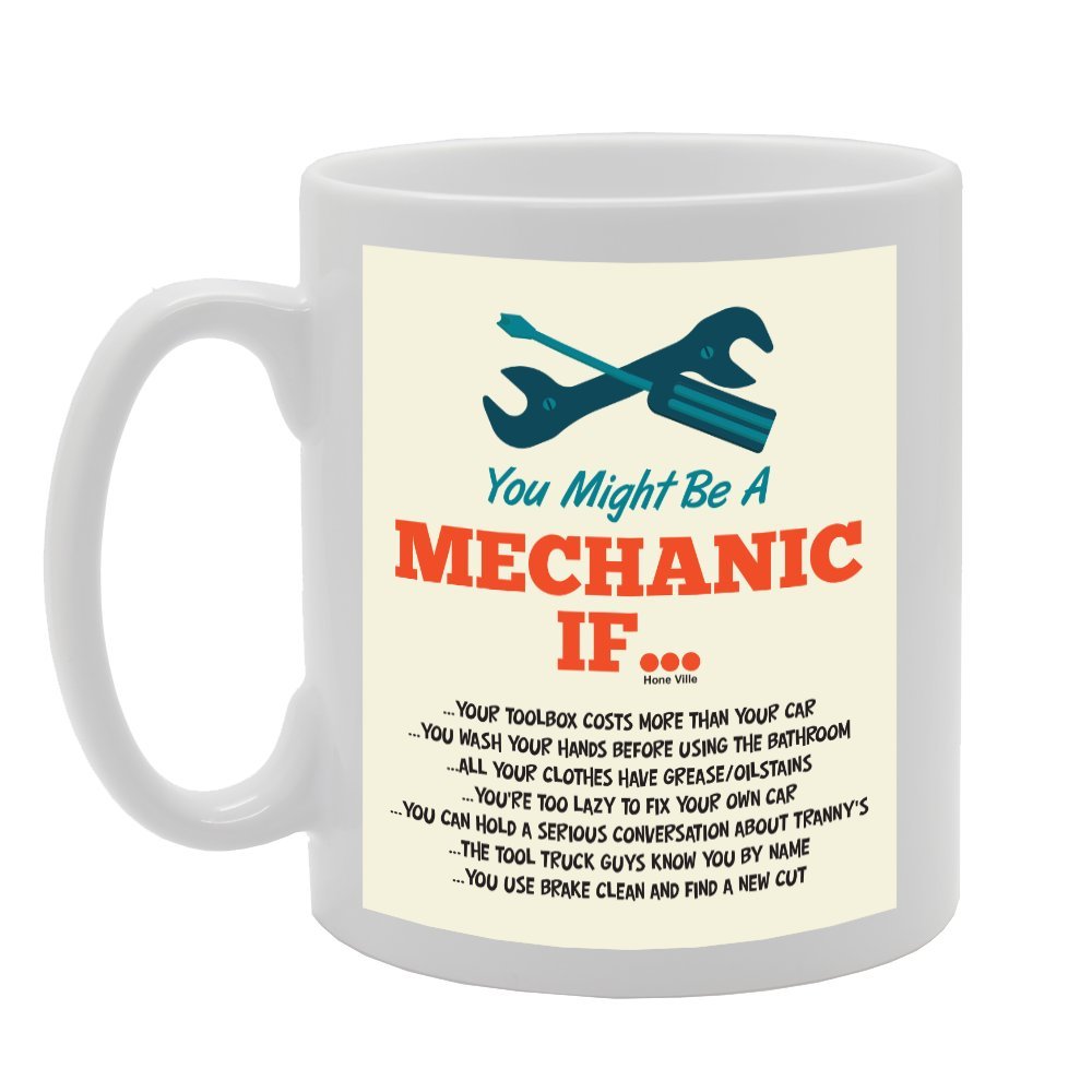 You Might Be A Mechanic If Your Toobox Cost More Than Your Car   Printed Tea Coffee Ceramic  Mg1743 - Funny Printed Coffee Mug - Great Gift Idea