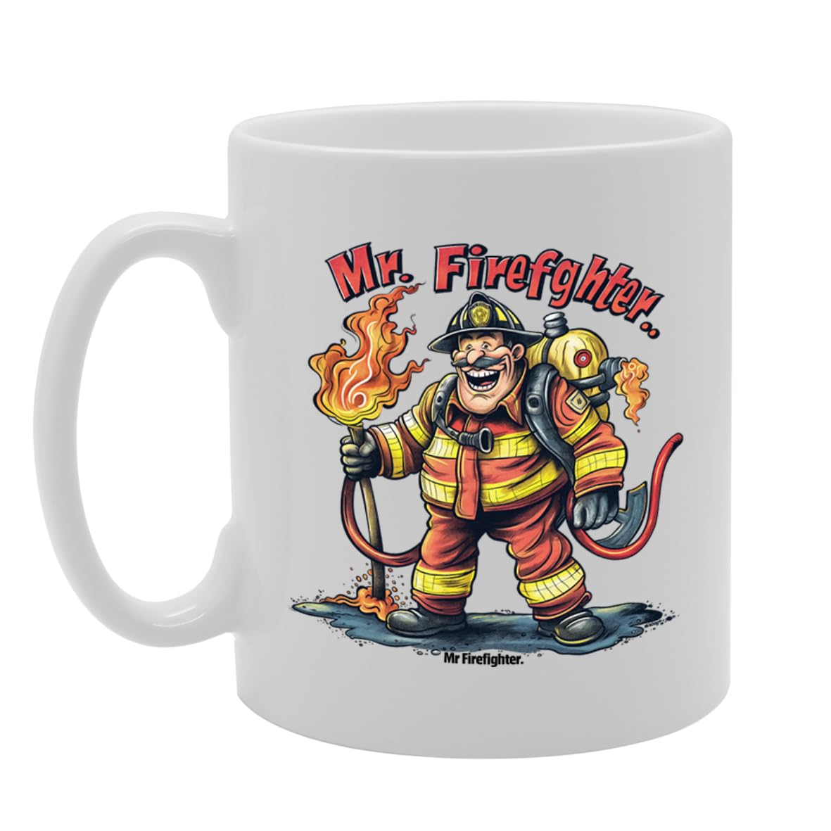 Mr Firefighter Souvenir  – Depicting A Brave Firefighter In Action – Memory Keepsake For Firefighting Heroes – Mr Firefighter Memorabilia Mg6252 - Funny Printed Coffee Mug - Great Gift Idea