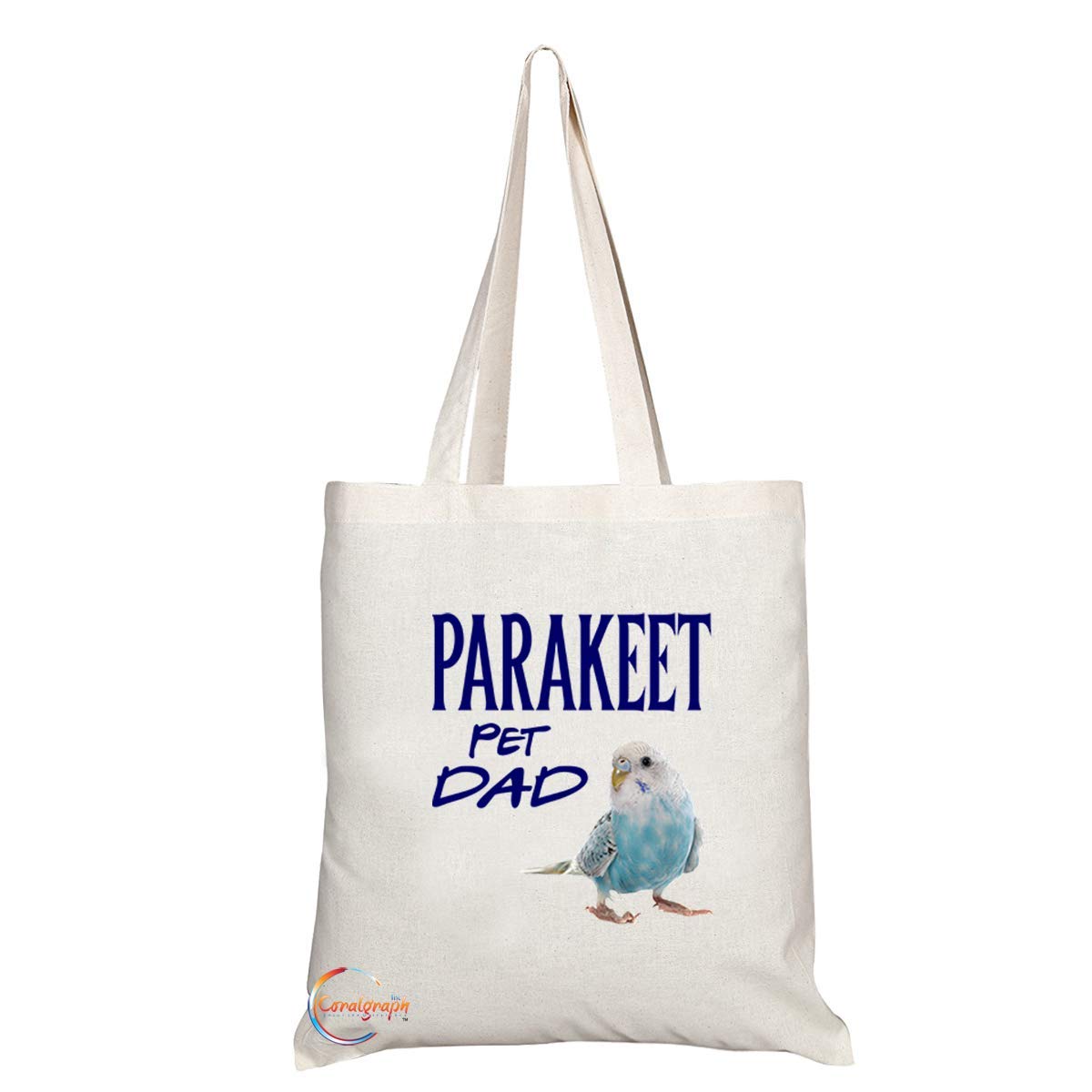 TB633 PET DAD PARAKEET Novelty Present Gift Printed Eco-Friendly Stylish Long Handled Tote Shoulder Bag