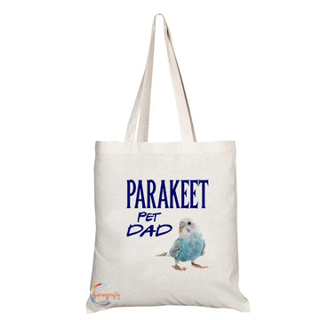 TB633 PET DAD PARAKEET Novelty Present Gift Printed Eco-Friendly Stylish Long Handled Tote Shoulder Bag