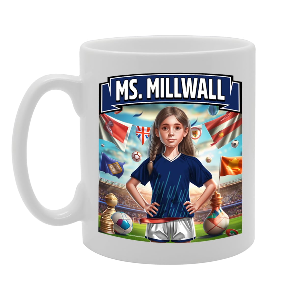 Ms Millwall   Printed Tea Coffee Ceramic  For Footie Fan Ladies Girls Mg6384 - Funny Printed Coffee Mug - Great Gift Idea