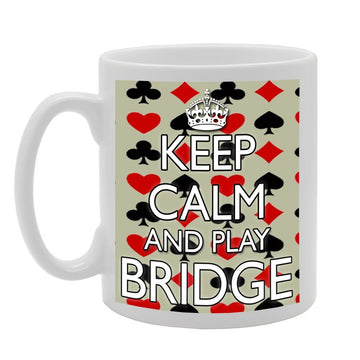 Keep Calm And Play Bridge   Printed Tea Coffee Ceramic  Mg552 - Funny Printed Coffee Mug - Great Gift Idea