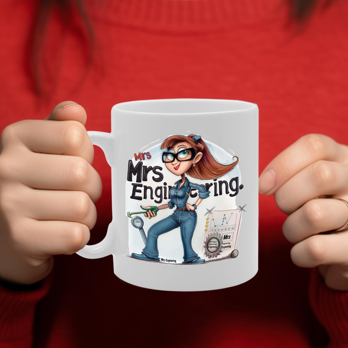 Mrs Engineering  - Crafted For Female Engineers, Stem Professionals, Engineering Enthusiasts, Sturdy Ceramic, Dishwasher Safe, Celebrates Engineering Mg6026 - Funny Printed Coffee Mug - Great Gift Idea