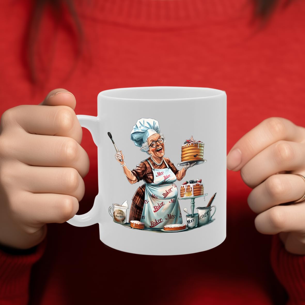 Mrs Baker  - For Bakers, Pastry Chefs, Baking Enthusiasts, Durable Ceramic, Dishwasher Safe, Celebrates Baking And Pastry Arts Mg6039 - Funny Printed Coffee Mug - Great Gift Idea