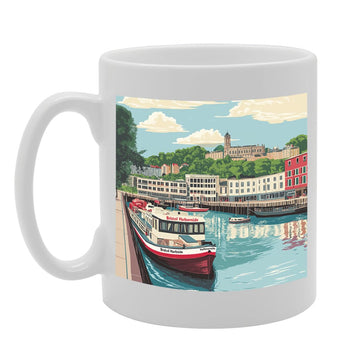 Printed Coffee Ceramic  Featuring Cities And Landmarks In United Kingdom (Bristol Harbour) - Funny Printed Coffee Mug - Great Gift Idea