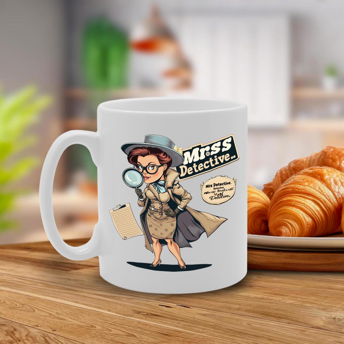 Mrs Detective  - For Female Detectives, Investigators, Crime Enthusiasts, Durable Ceramic, Dishwasher Safe, Premium Print Mg6079 - Funny Printed Coffee Mug - Great Gift Idea