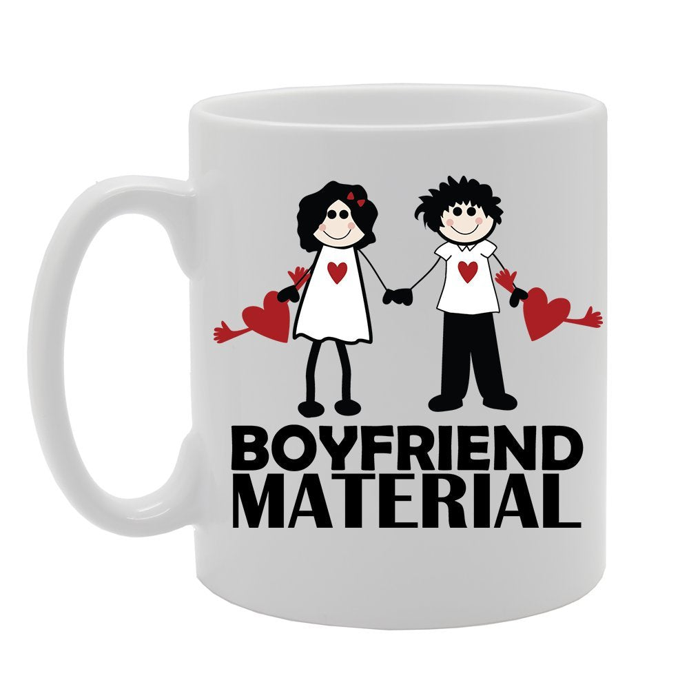 Boyfriend Material   Printed Tea Coffee Ceramic  Mg4196 - Funny Printed Coffee Mug - Great Gift Idea