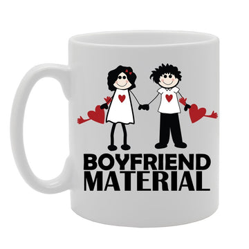 Boyfriend Material   Printed Tea Coffee Ceramic  Mg4196 - Funny Printed Coffee Mug - Great Gift Idea