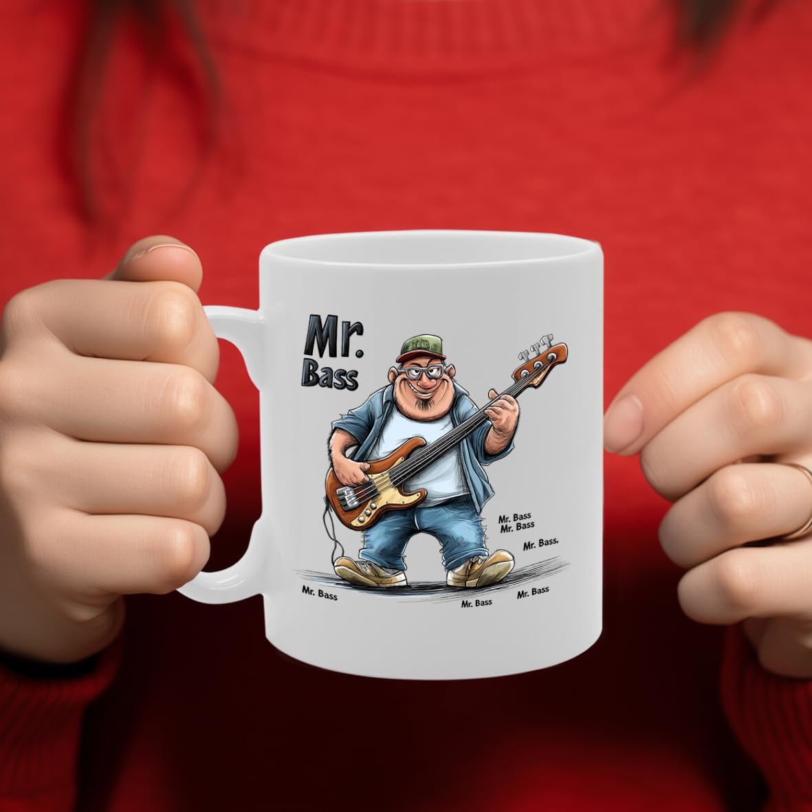 11Oz Ceramic  Mg6544 Featuring Mr Bass Guitar – For Musicians And Music Lovers - Funny Printed Coffee Mug - Great Gift Idea