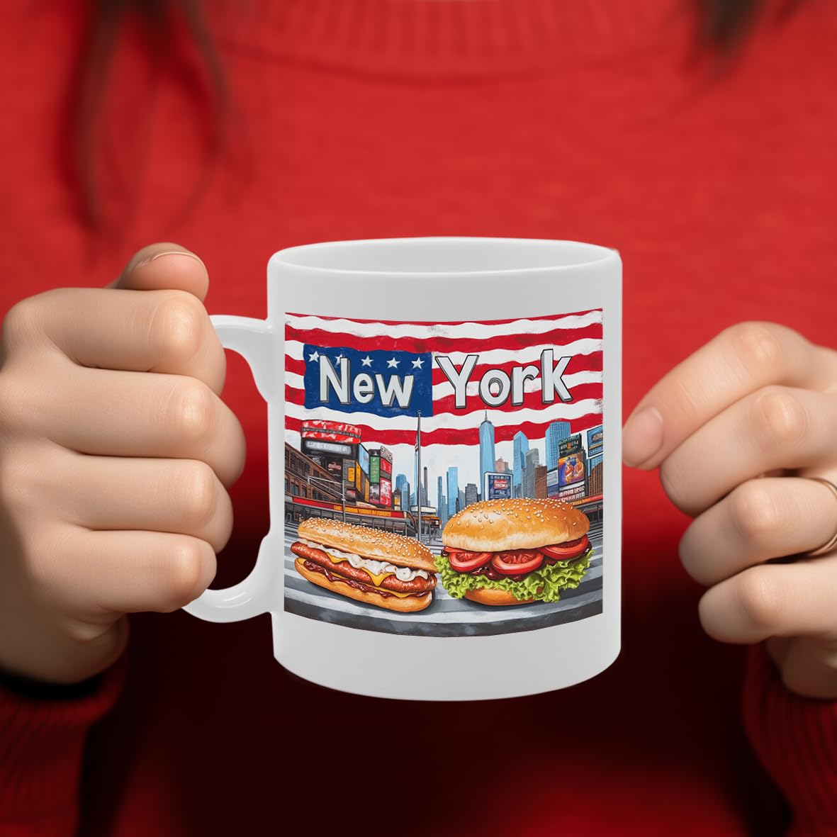 Various New York Usa Themed Ceramic  –   Coffee Tea Cup With Iconic New York Designs (New York Mg2354) - Funny Printed Coffee Mug - Great Gift Idea