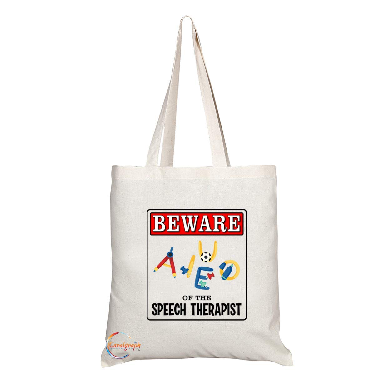 TB959 Beware of the Speech Therapist Novelty Present Gift Printed Eco-Friendly Stylish Long Handled Tote Shoulder Bag