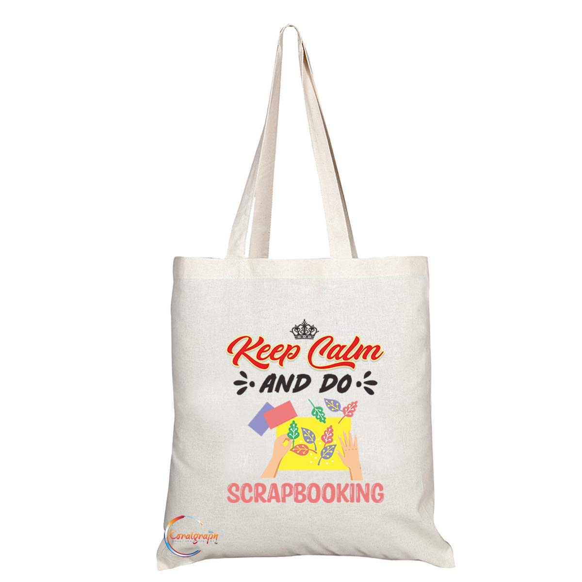 TB1065 Keep Calm and Do Scrapbooking Novelty Present Gift Printed Eco-Friendly Stylish Long Handled Tote Shoulder Bag