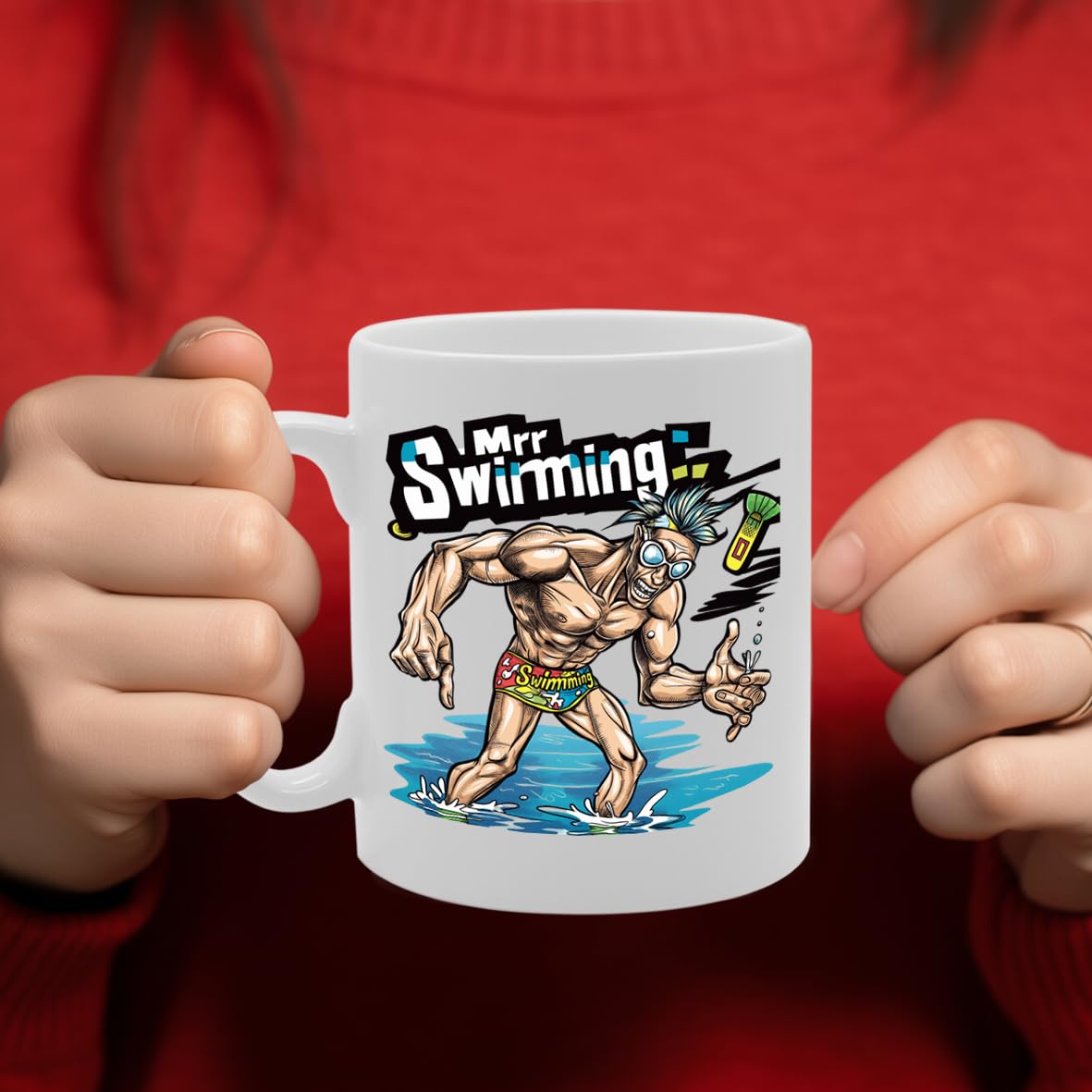 Mr Swimming  - Crafted For Swimmers, Swimming Coaches, Water Sports Enthusiasts, Sturdy Ceramic, Dishwasher Safe Mg6010 - Funny Printed Coffee Mug - Great Gift Idea