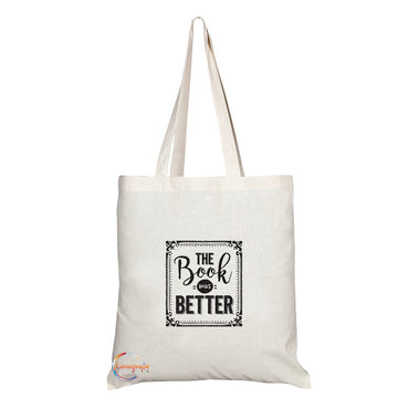 TB115 The Book Was Better Novelty Present Gift Printed Eco-Friendly Stylish Long Handled Tote Shoulder Bag