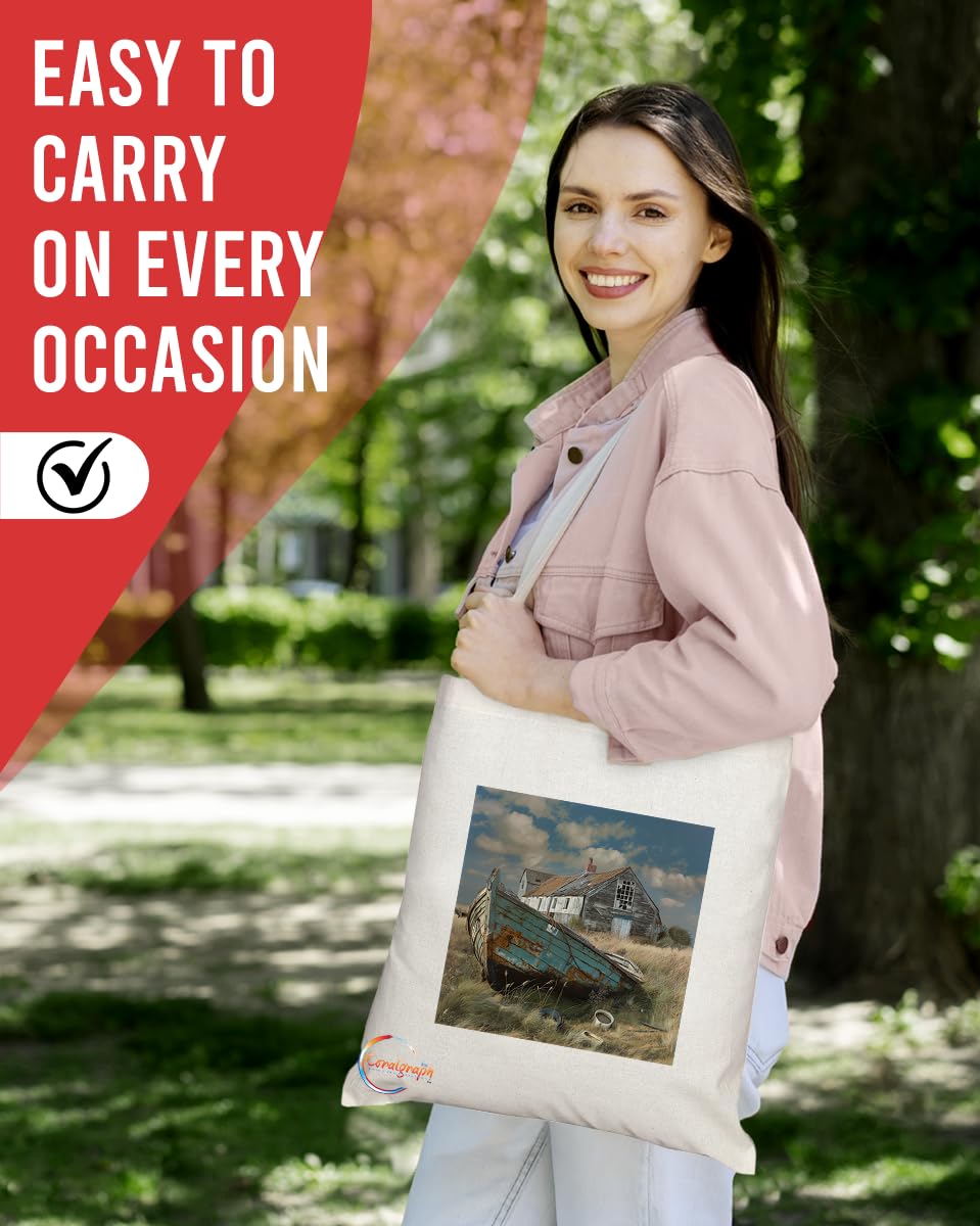 Natural Reusable Shopping Souvenir Tote Bag Featuring Cities and Landmarks in United Kingdom (Norfolk)