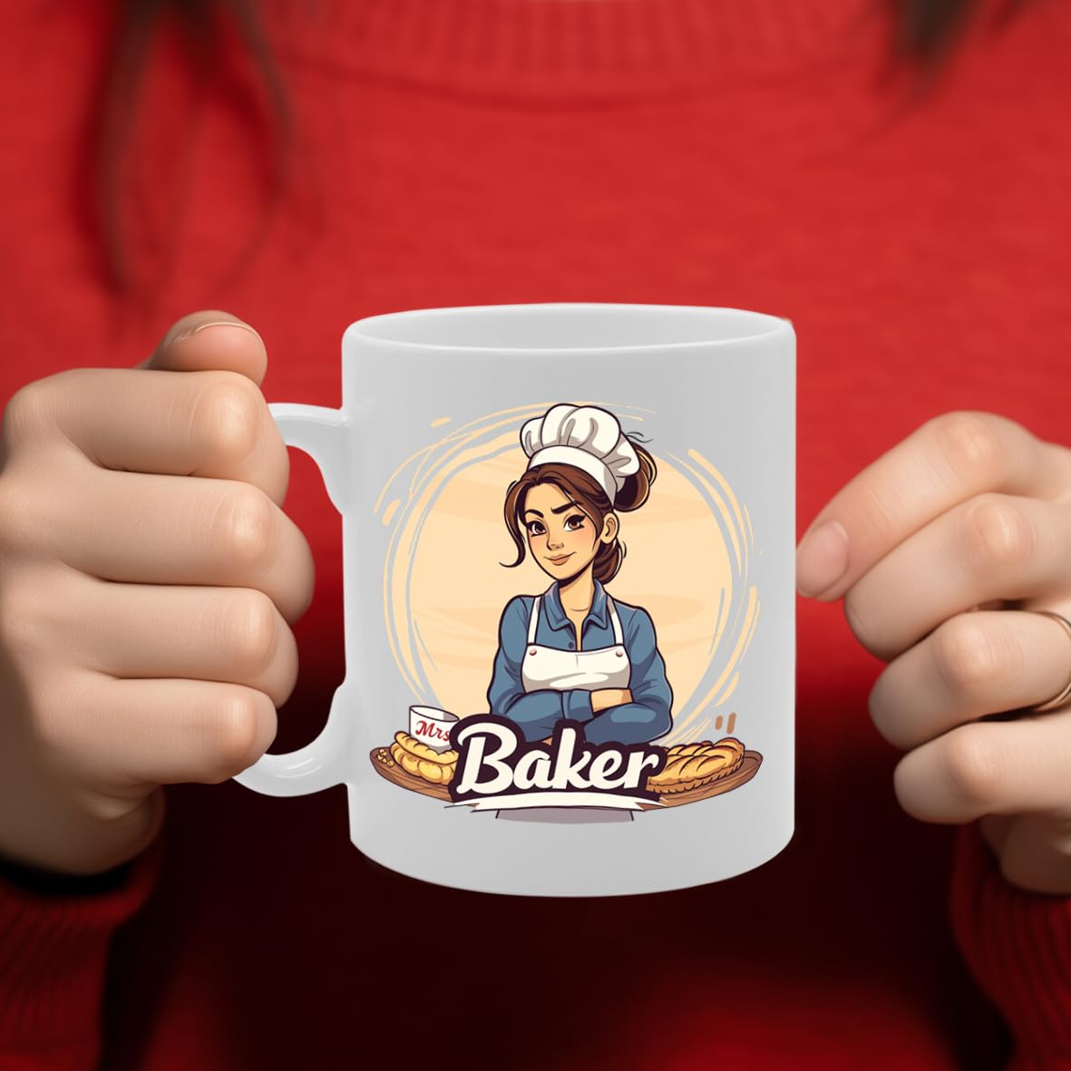 Mrs Baking  - Ideal For Baking Enthusiasts And Home Bakers, 11Oz Ceramic Coffee  For Pastry Chefs And Kitchen Lovers Mg5921 - Funny Printed Coffee Mug - Great Gift Idea