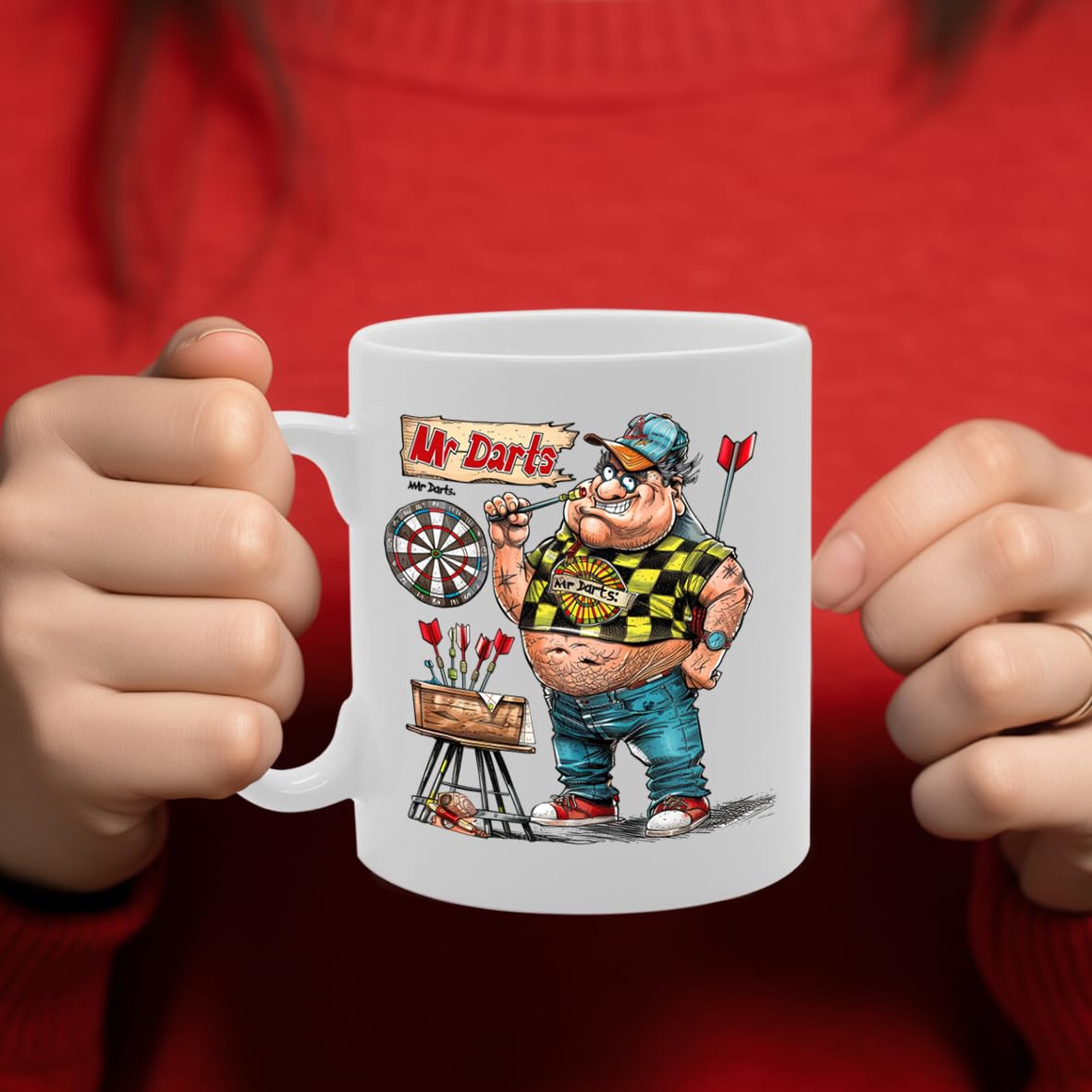 Mr Darts  - Crafted For Darts Players, Pub Game Enthusiasts, Sports Fans, Sturdy Ceramic, Dishwasher Safe, Celebrates Dart Sports Mg6030 - Funny Printed Coffee Mug - Great Gift Idea