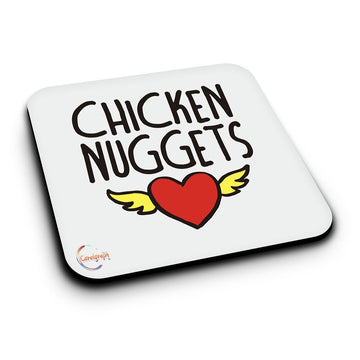 ER020 CHICKEN NUGGETS Novelty Present Gift Printed MDF Wooden Coaster