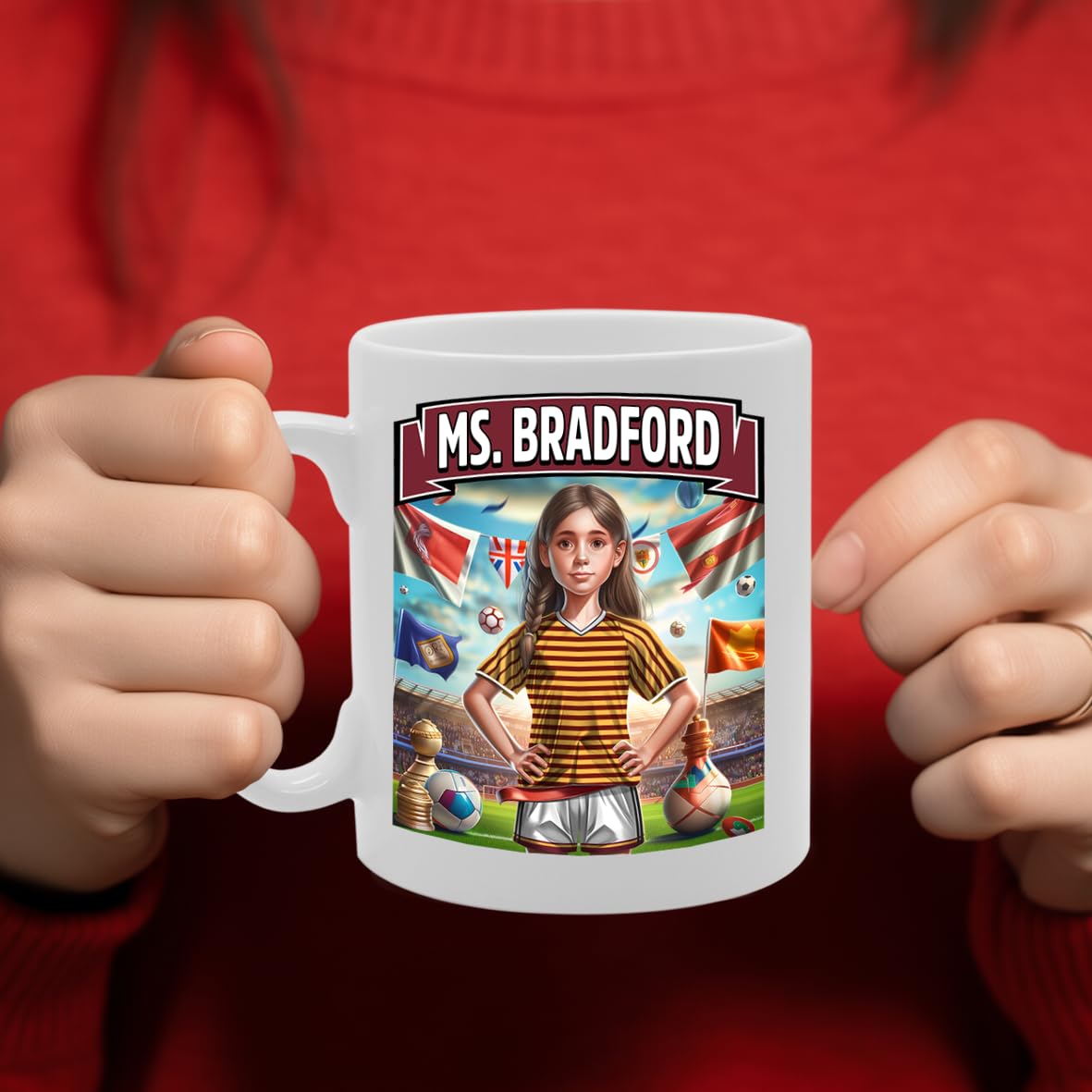 Printed Tea Coffee Ceramic  For Footie Fan Ladies Girls (Bradford) Mg6384 - Funny Printed Coffee Mug - Great Gift Idea