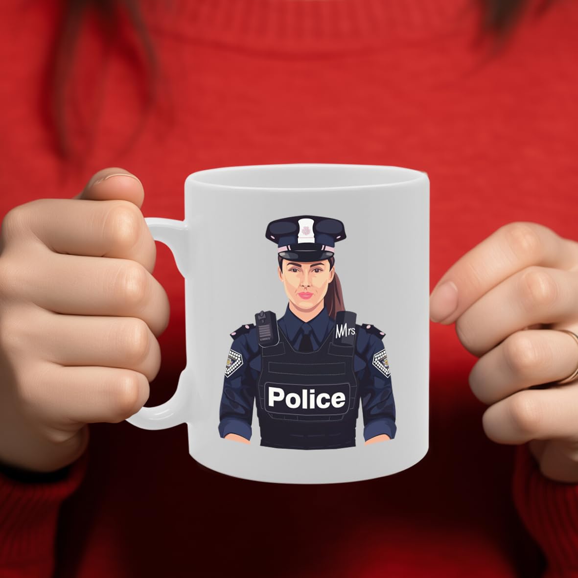 Mrs Police  - Ideal For Policewomen And Law Enforcement Officers, 11Oz Ceramic Coffee  For Female Officers And Justice Advocates Mg5934 - Funny Printed Coffee Mug - Great Gift Idea