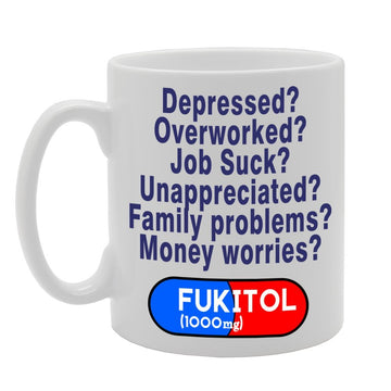 Fukitol 1000Mg Tablet Funny    Printed Tea Coffee Ceramic  Mg621 - Funny Printed Coffee Mug - Great Gift Idea