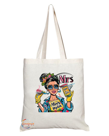 TB1802 Mrs Stylist Tote Bag - Great Gift for Nail Beauty Technicians, Salon Professionals, Fashion Enthusiasts - Durable, Stylish, Eco-Friendly, Reusable, Spacious, and Lightweight