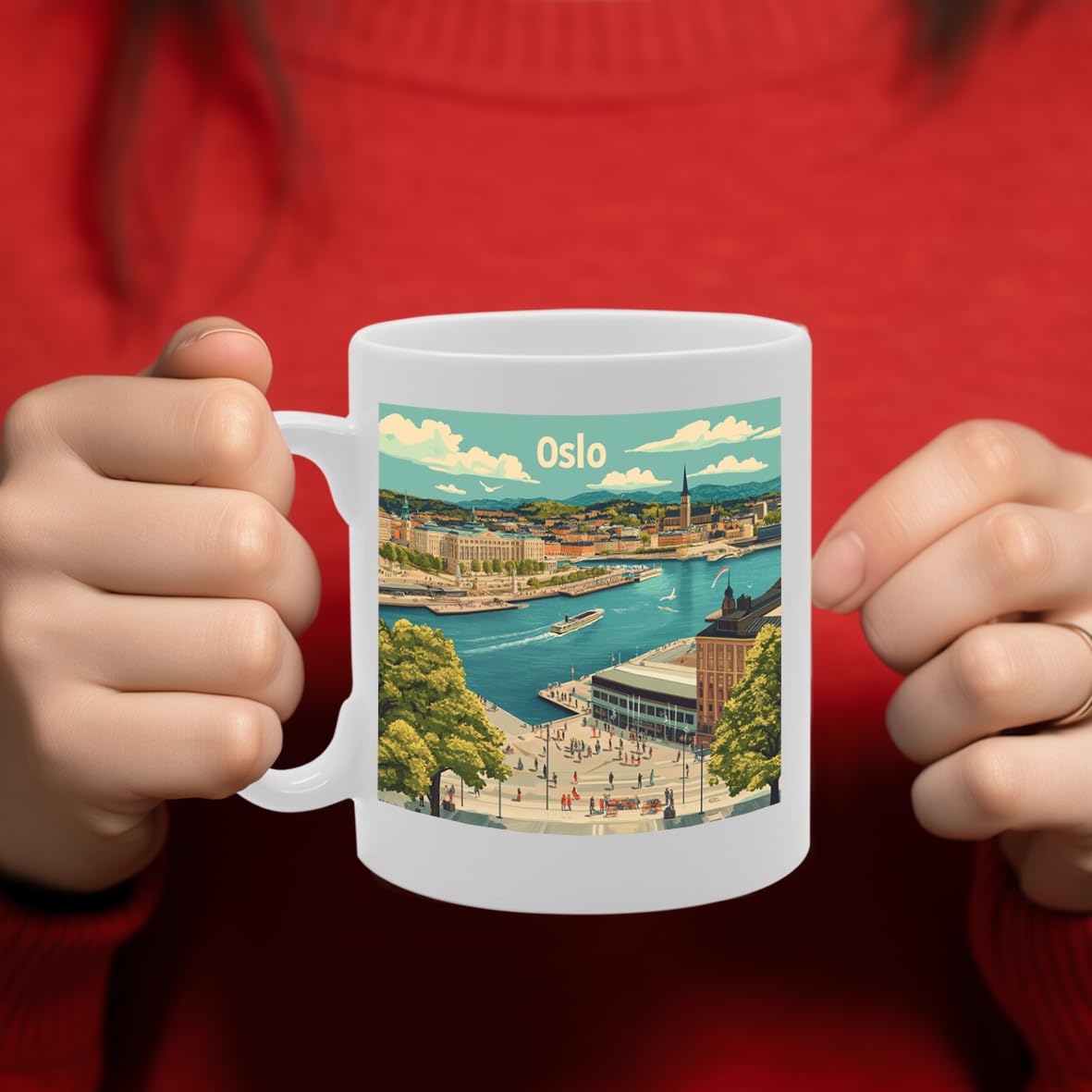 11Oz Dishwasher-Safe Ceramic  Featuring Popular Cities & Capitals From Europe And Around The World (Oslo) - Funny Printed Coffee Mug - Great Gift Idea