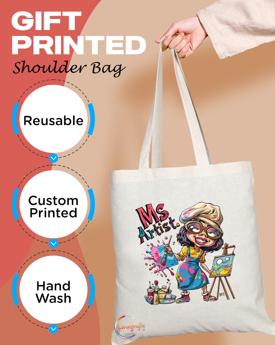TB1994 Ms Artist Tote Bag - Ideal for Female Artists, Creatives, and Art Enthusiasts - Tote Bag with Inspirational Design