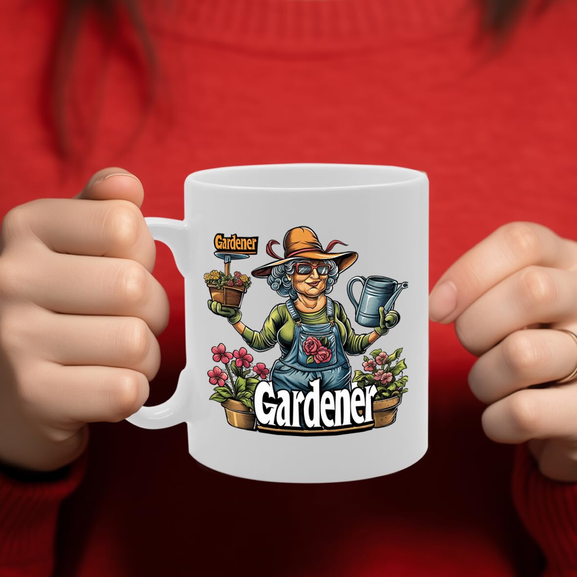 Ms Gardener Souvenir  – Depicting A Passionate Gardener Tending To Plants – Memory Keepsake For Gardening Enthusiasts – Ms Gardener Memorabilia Mg6256 - Funny Printed Coffee Mug - Great Gift Idea