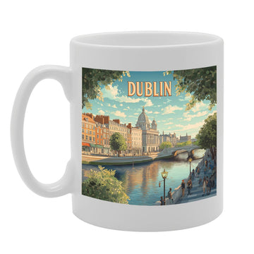 Printed Coffee Ceramic  Featuring Cities And Landmarks In United Kingdom (Dublin) - Funny Printed Coffee Mug - Great Gift Idea